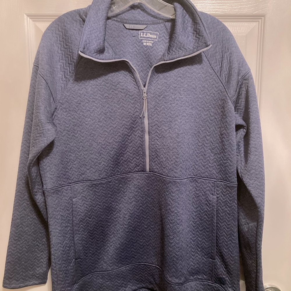 L.L bean men’s quilted half zipper shirt men’s size medium regular